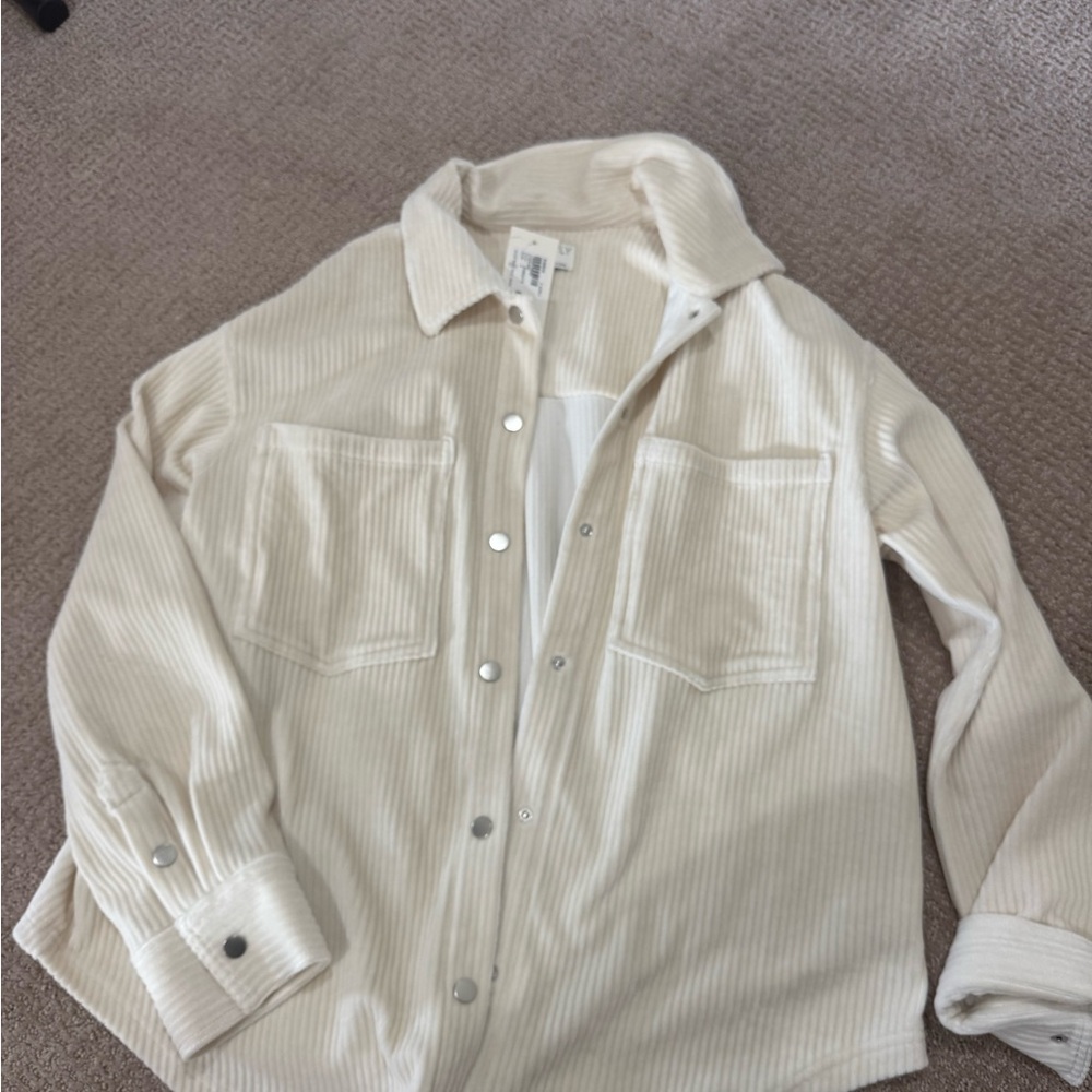 NWT Z Supply women’s Ivory Corduroy Shirt Jacket size M
